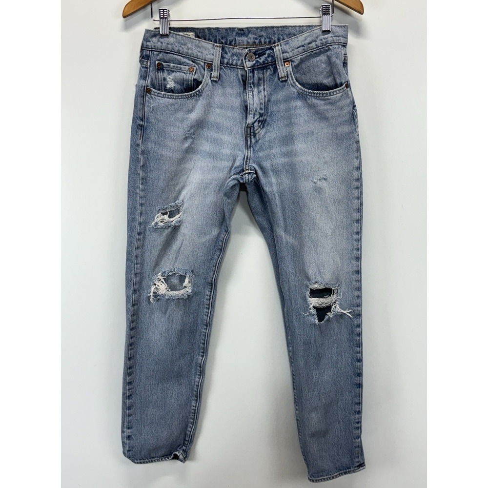 Levi's Hi Ball Jeans Sz 30 (29x28.5) Women's Light Wash Distressed Big E